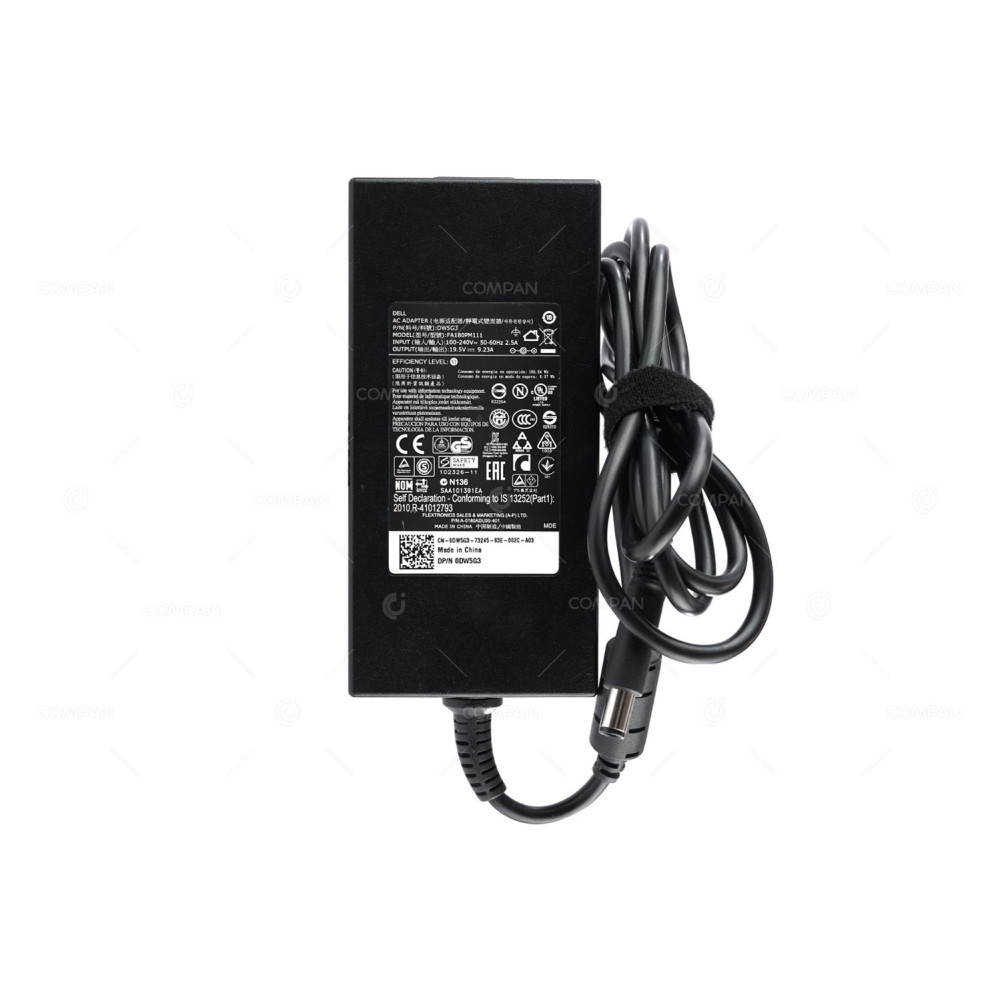 DW5G3 DELL 180W 19.5V 9.23A 5MM AC/DC ADAPTER FOR PRECISION M4600 M4700 M6600 M6700 M6800 0DW5G3, FA180PM111, A-0180ADU00-401